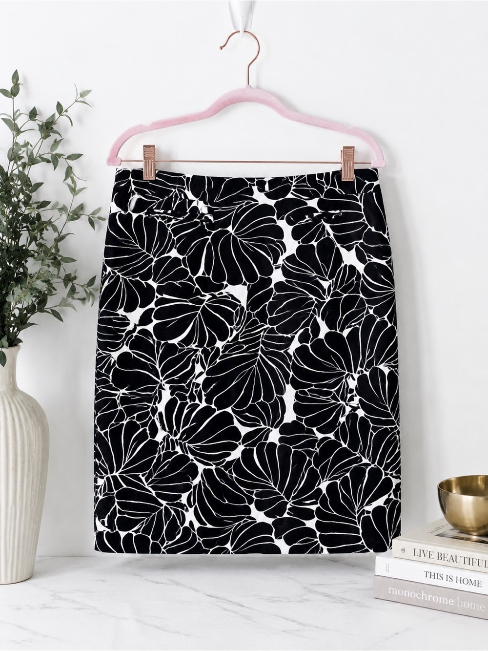 Talbots Black & White Floral Pencil Skirt – Size‎ 12